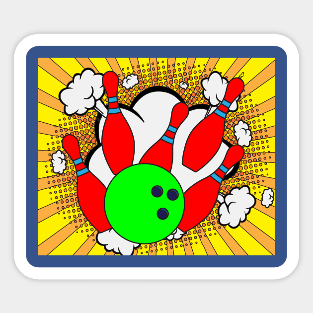 Destroy Pin Bowling Skittles Ball Sticker by flofin